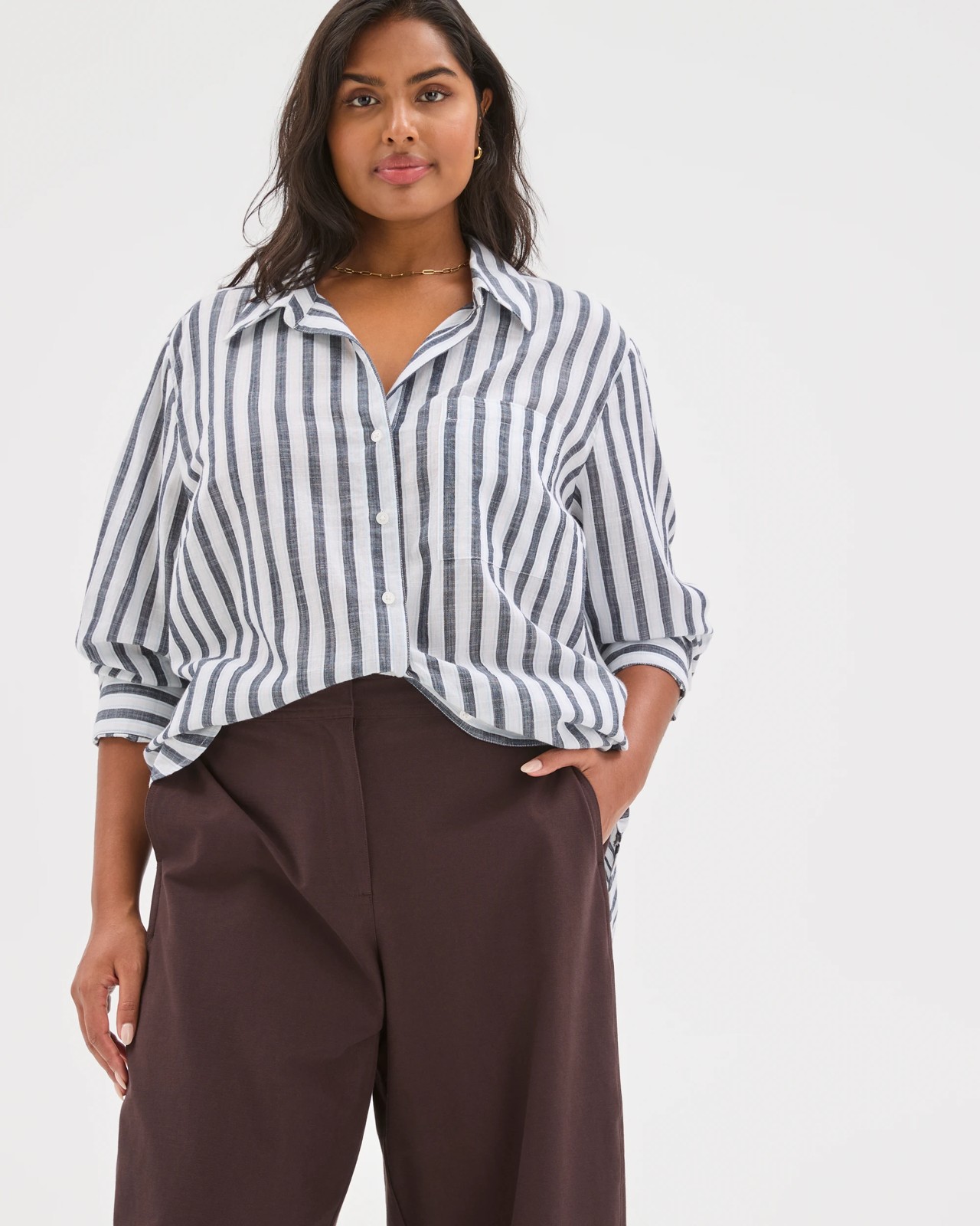 Plus Size Forward Seam Barrel Leg Pants 5 of 5