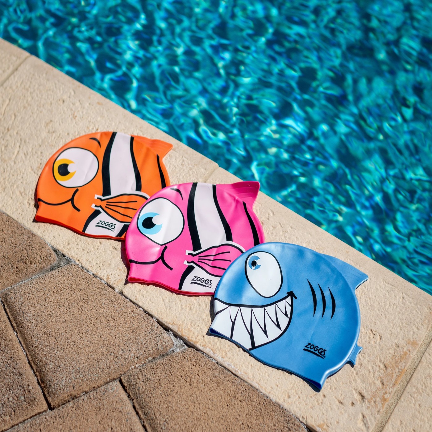 Zoggs Junior Character Silicone Swimming Cap Assorted Target Australia