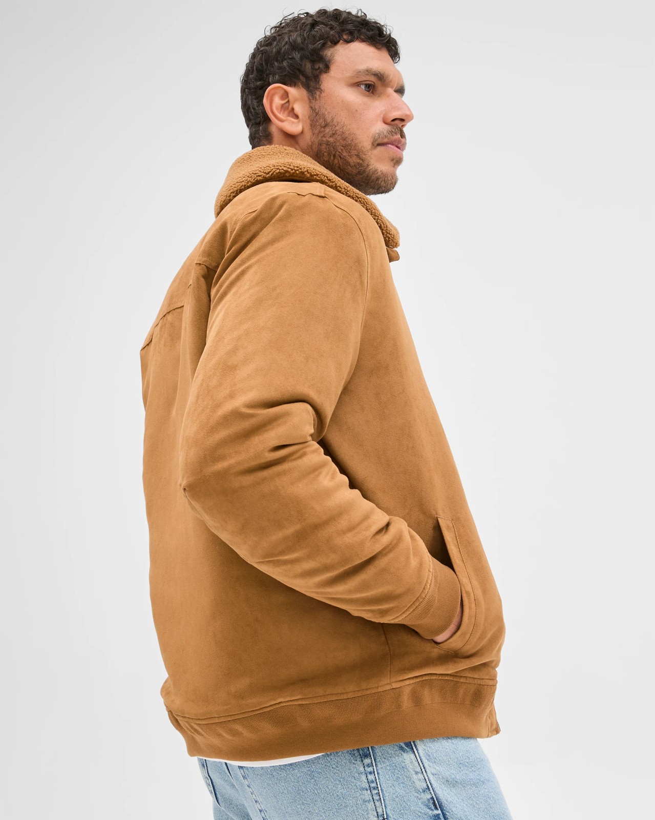 Faux Suede Jacket - Walnut 5 of 6