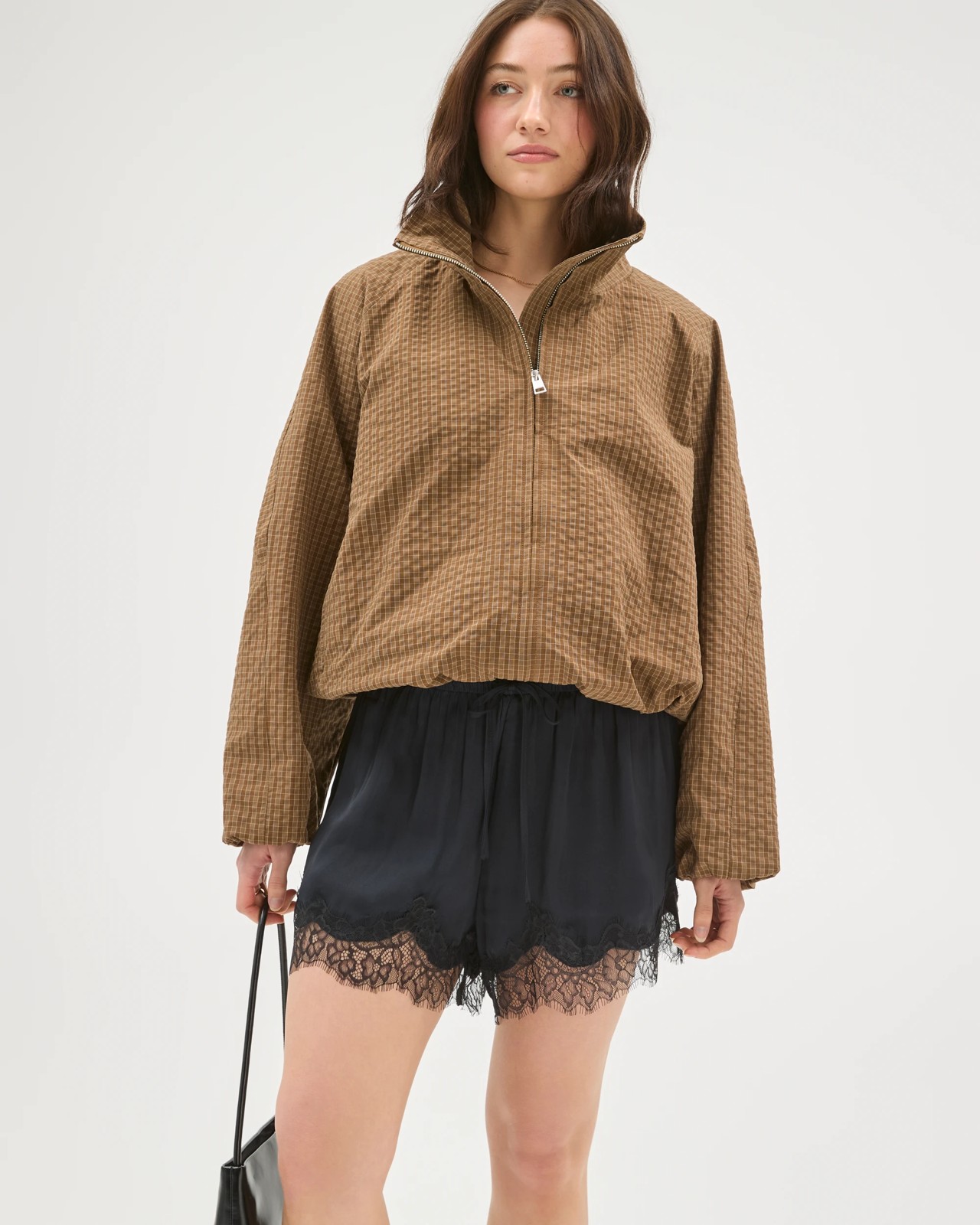 Lily Loves Lace Trim Satin Shorts - Rich Navy 3 of 6