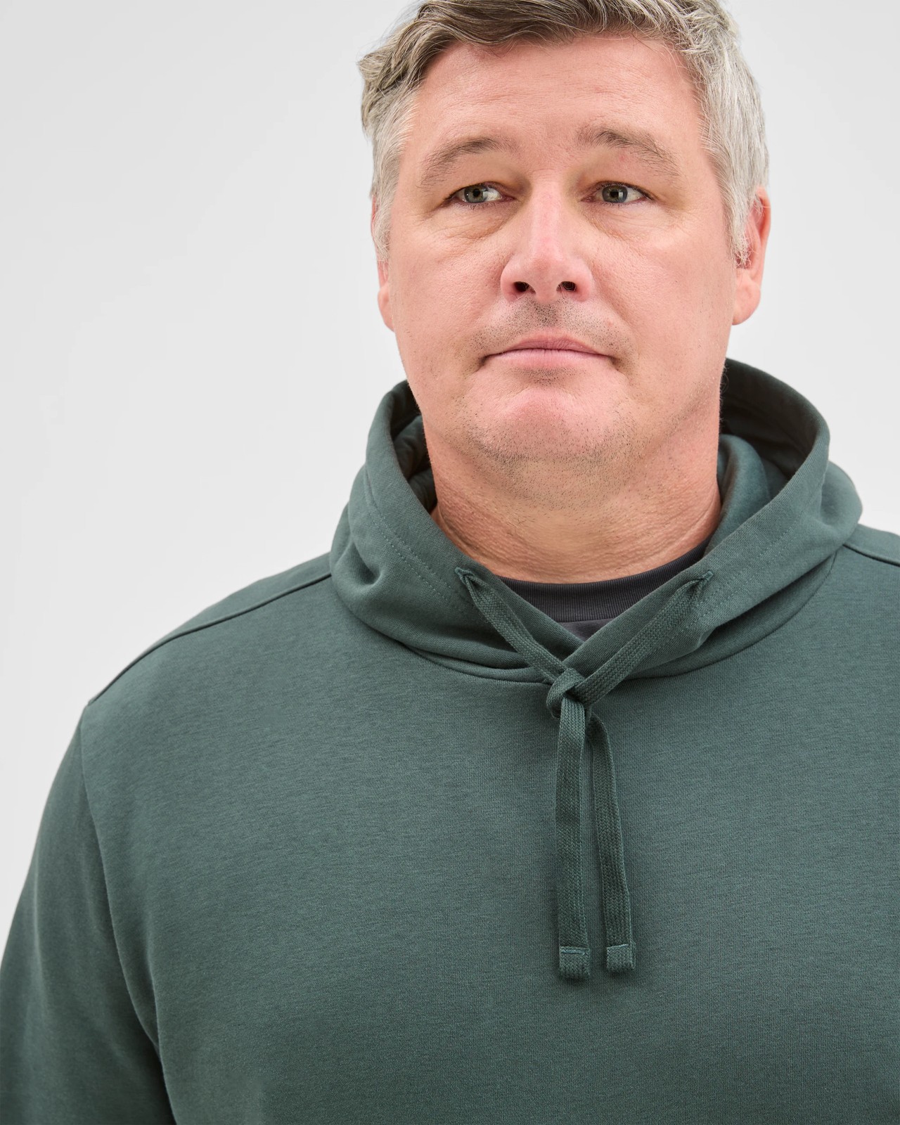 Plus Size Australian Cotton Blend Fleece Popover Jumper - Dark Green 4 of 5