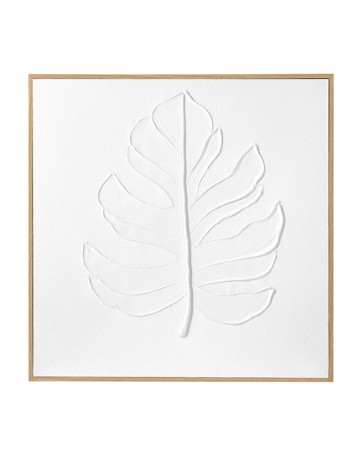 Anko Textured Leaf Framed Canvas - 80cm x 80cm