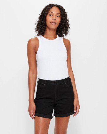 H&M High Waisted Black Shorts, Women's Fashion, Bottoms, Shorts on Carousell