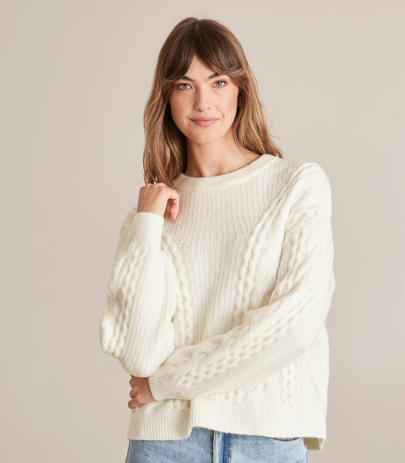 Chunky Cable Knit Crew Neck Jumper | Target Australia