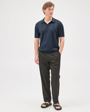 Preview Revere Pointelle Knit Polo Top