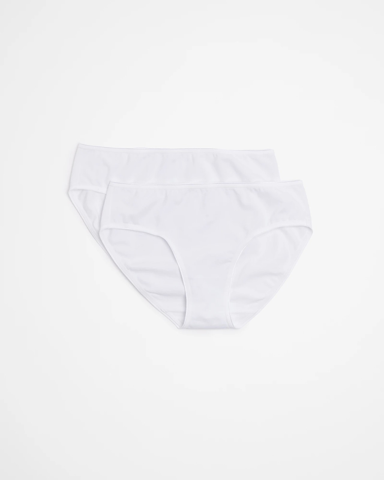 2 Pack Everyday Cotton Midi Briefs with Aloe - White