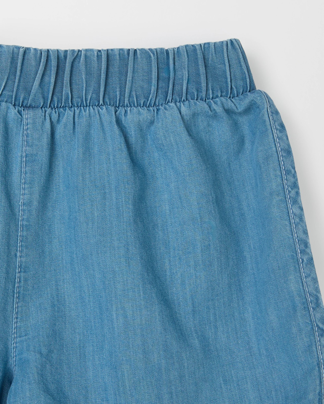 Dolphin Hem Woven Shorts - Light Chambray 2 of 2