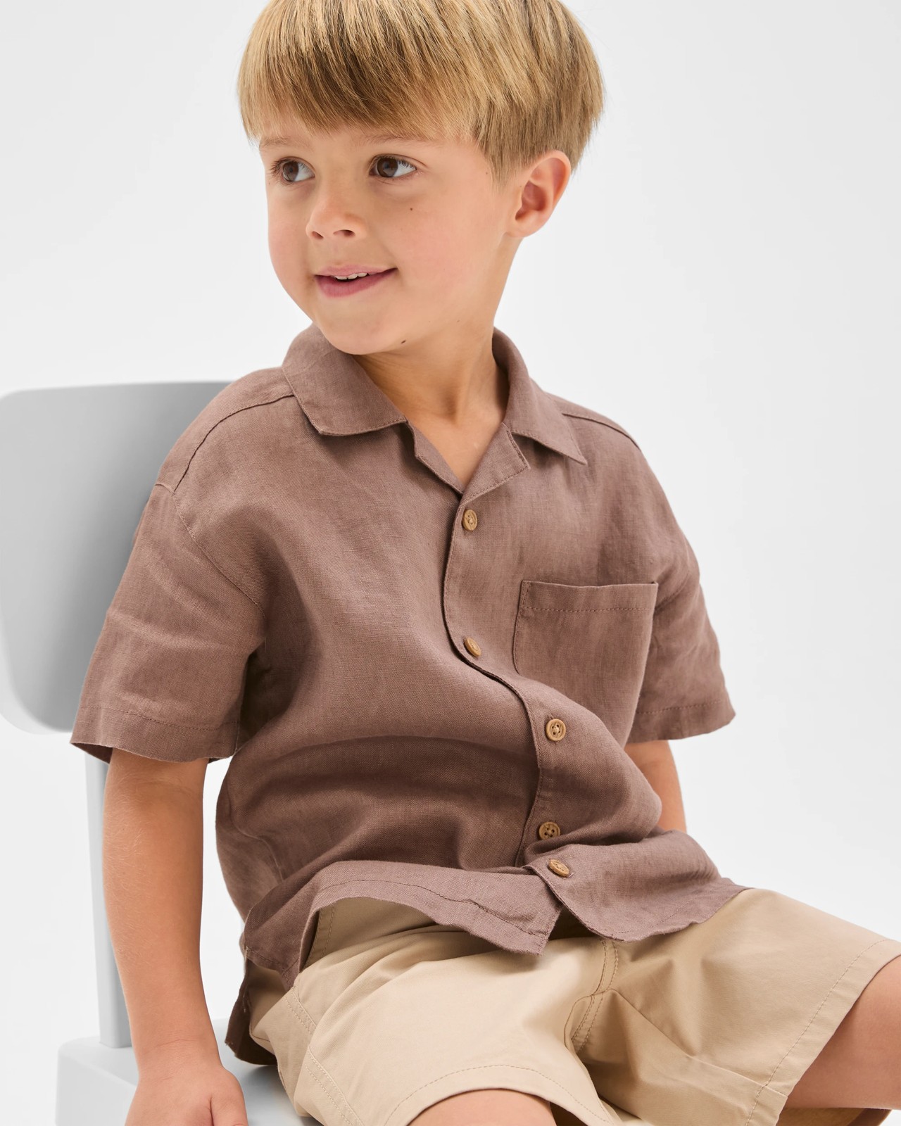 European Linen Shirt - Brown 3 of 6