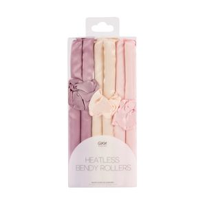 OXX Haircare 9 Piece Heatless Bendy Rollers - Off-White, Purple and Pink