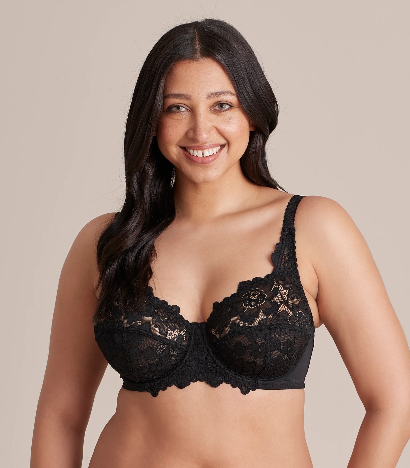 Lace Soft Cup Underwire Bra - Black