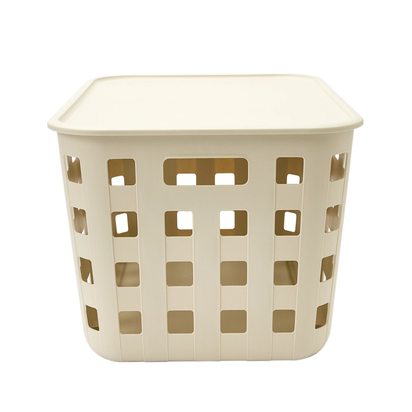 45L Rectangle Trellis Basket with Lid, Beige - Anko 2 of 5