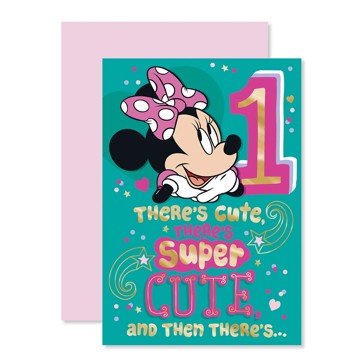 Connections from Hallmark 1st Birthday Card - Disney Minnie Mouse