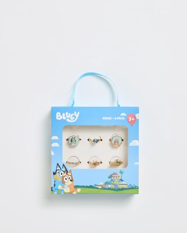 Bluey & Bingo 6 Pack Ring Set