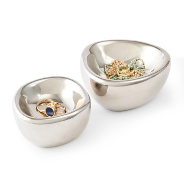 Anko 2 Pack of Chrome Look Trinket Bowls
