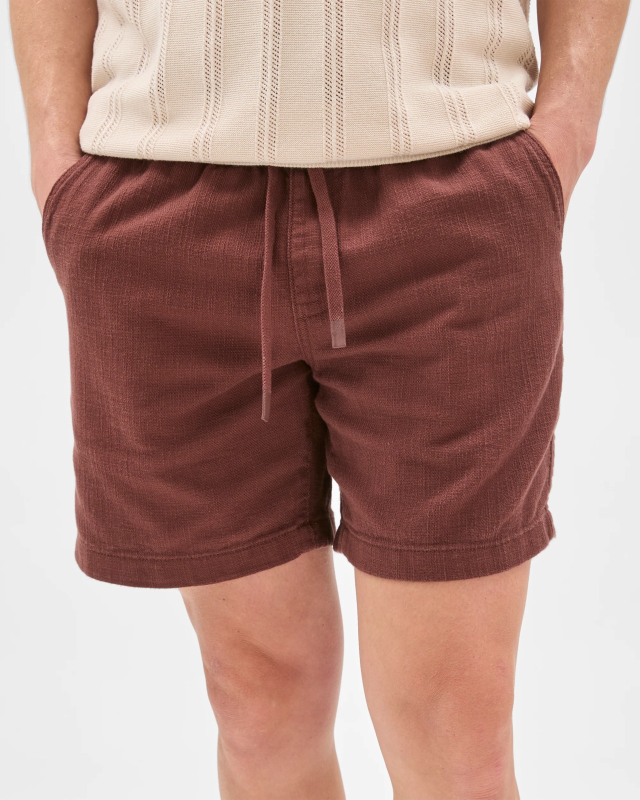 Australian Cotton Textured Shorts - Brown Stone 5 of 5