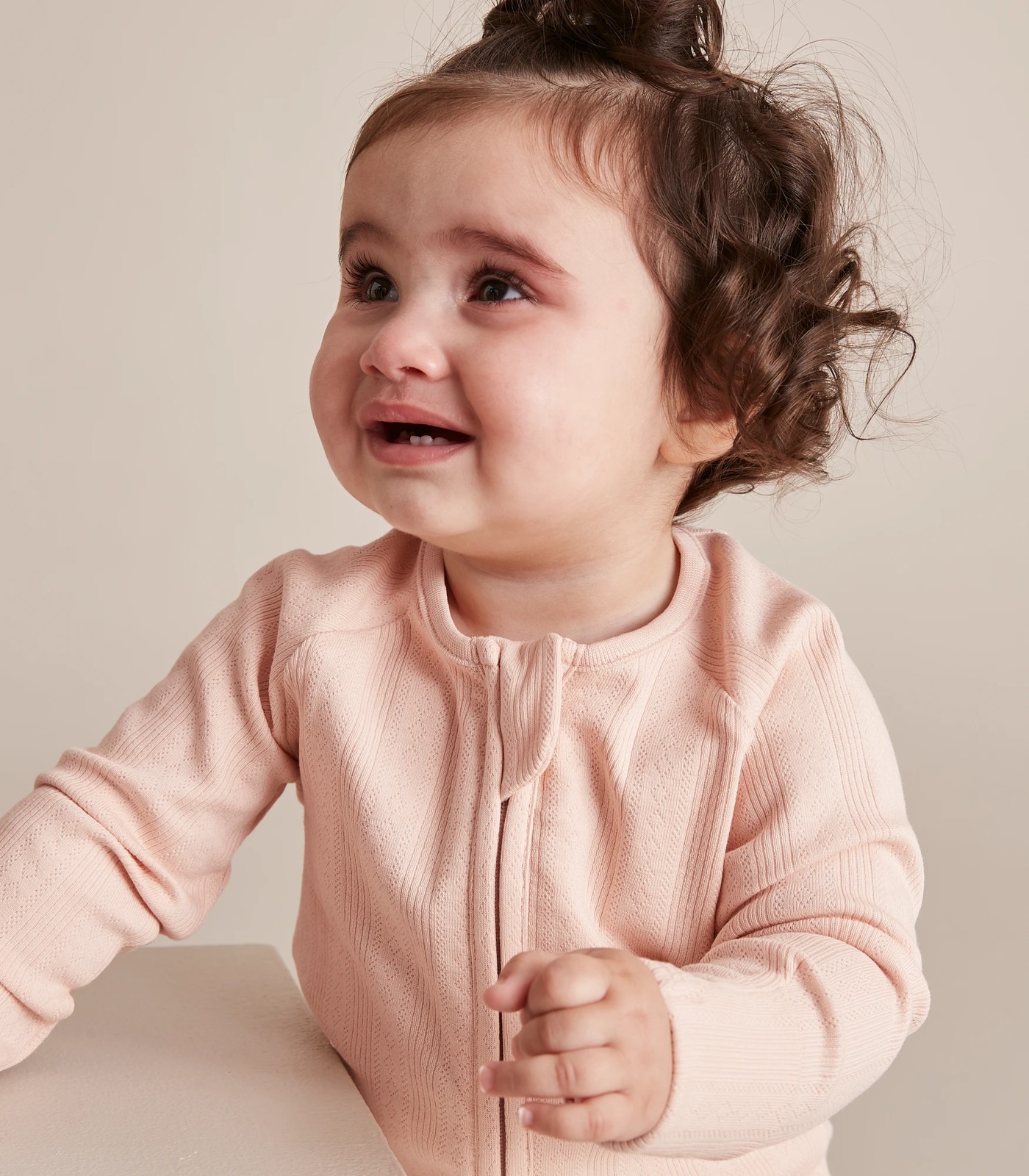 Baby Organic Cotton Pointelle Zip Coverall 4 of 5
