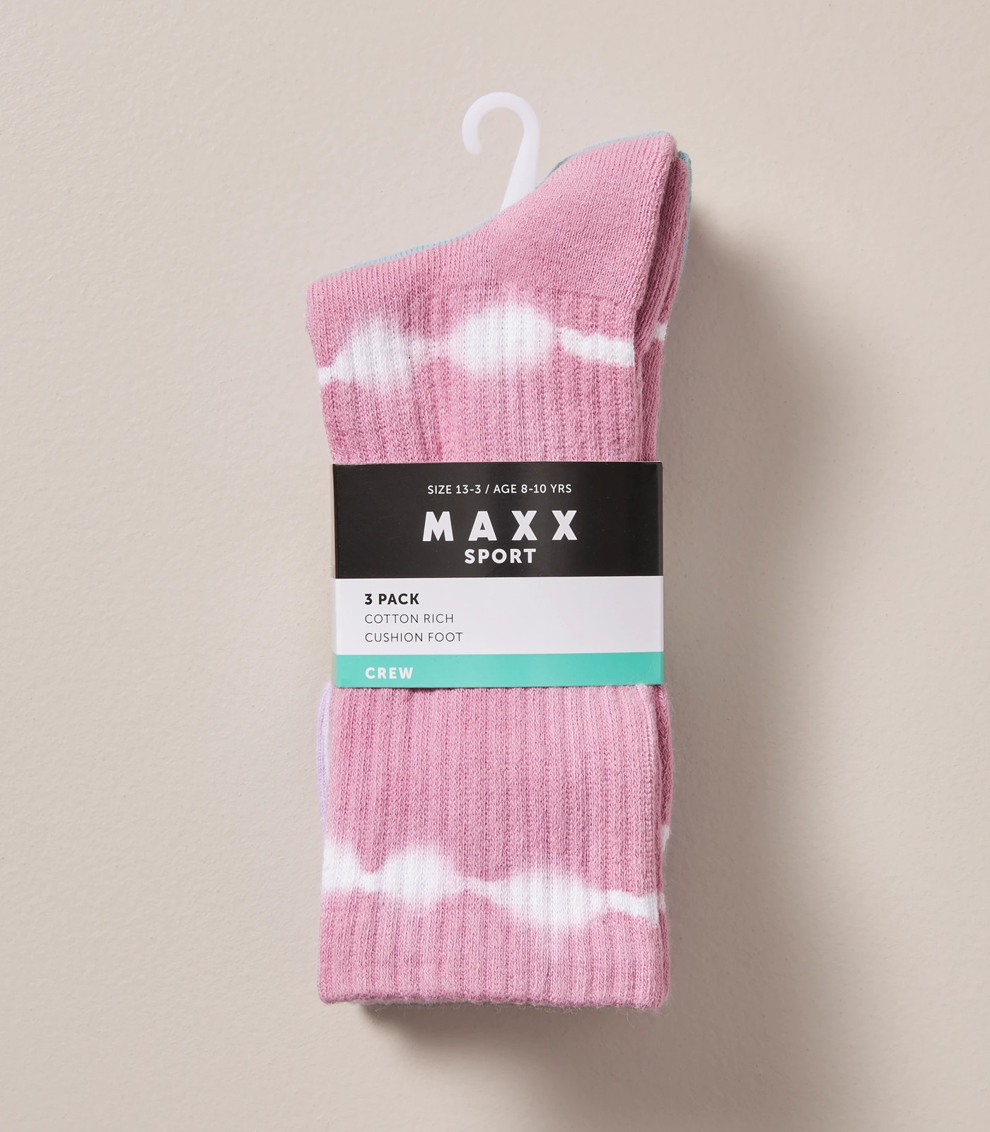 3 Pack Maxx Tie-Dye Crew Socks