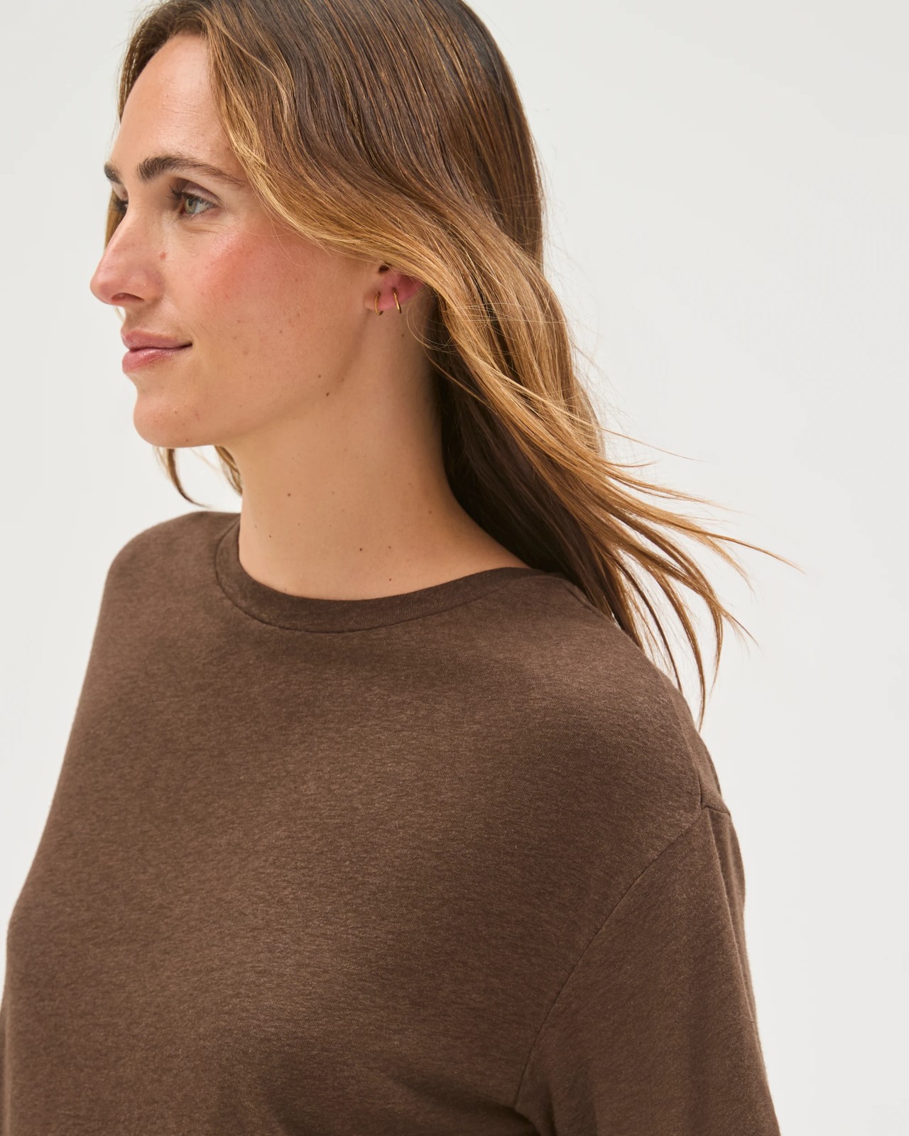 Linen Blend Relaxed T-Shirt - Coffee Bean 3 of 6
