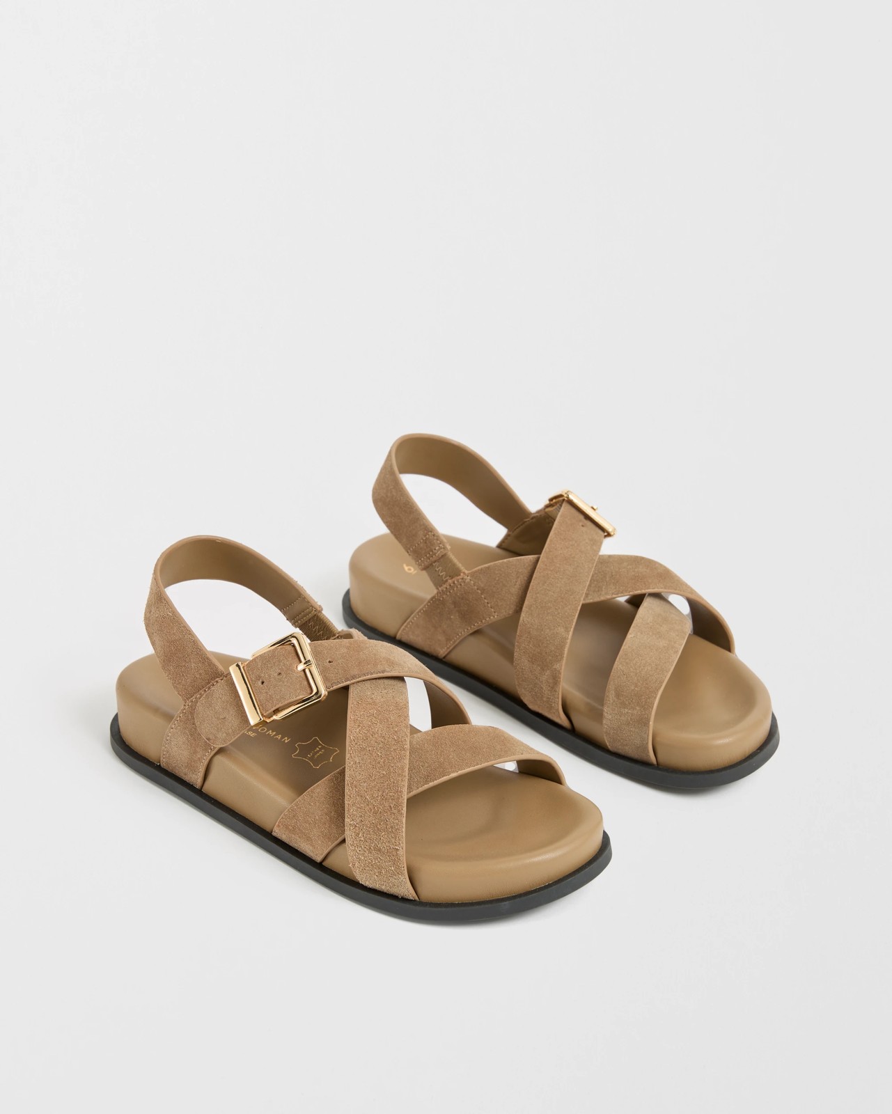 Genuine Suede Leather Strap Sandals - Danny - Taupe Suede 2 of 3