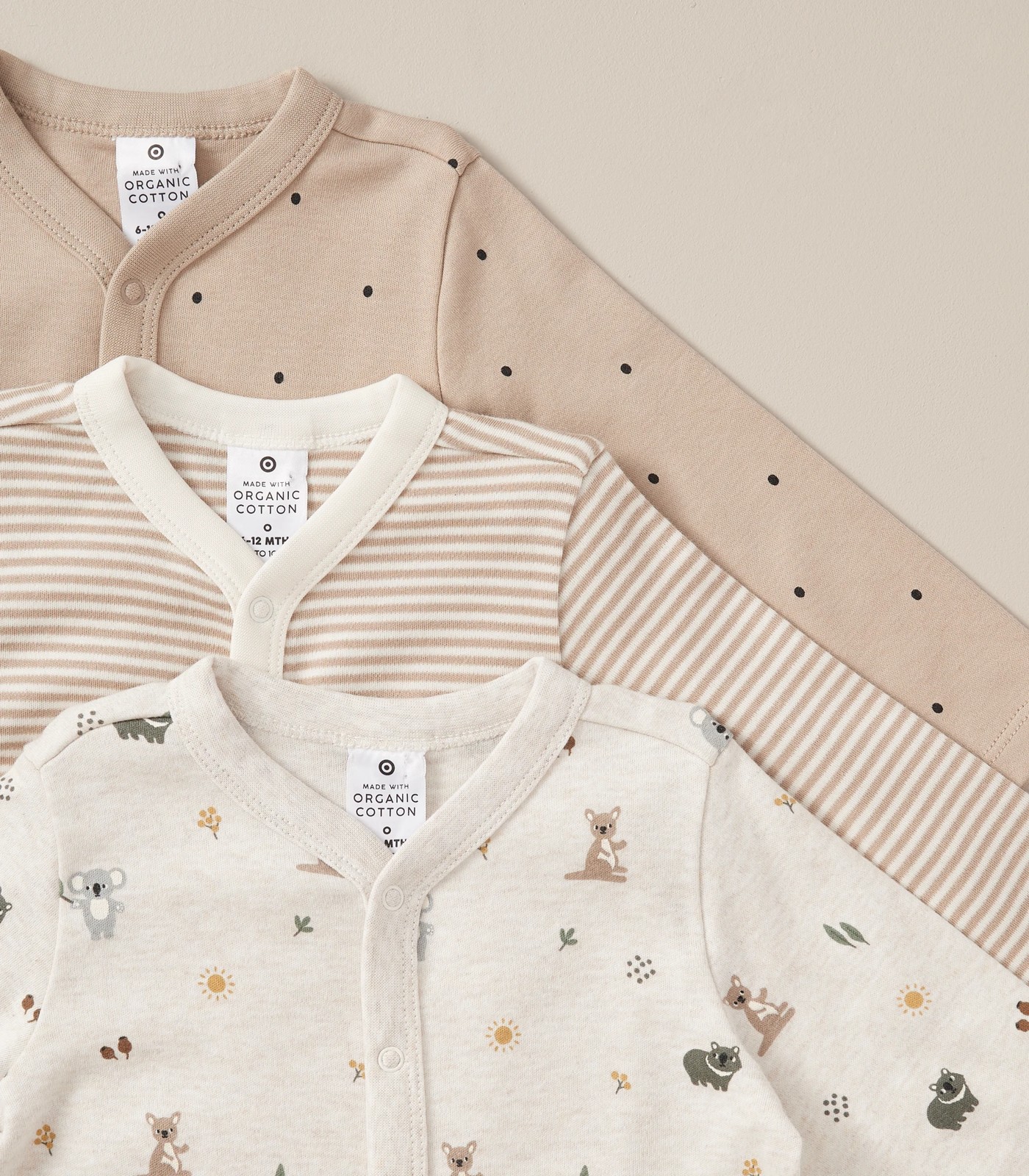 3 Pack Baby Organic Cotton Snap Coveralls 6 of 6