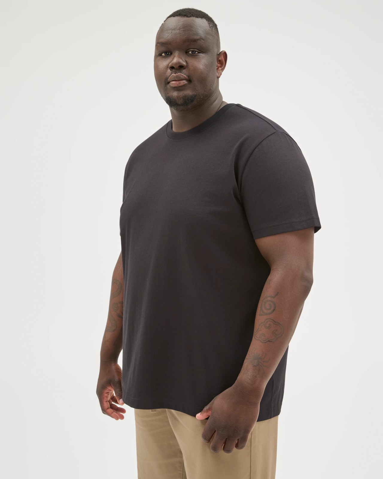 Plus Size Australian Cotton Heavyweight Relaxed T-Shirt - Black 4 of 6