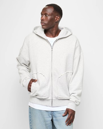 Australian Cotton Blend Zip Through Fashion Hoodie - Commons