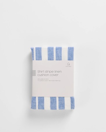 Shirt Stripe Linen Cushion Cover