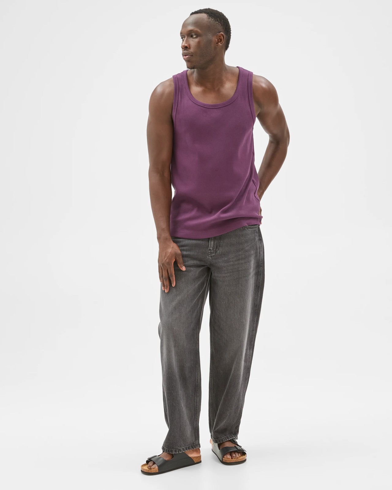 Commons Australian Cotton Rib Tank Top - Blackberry 2 of 6