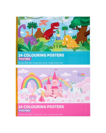 24 Colouring Posters Assorted - Anko