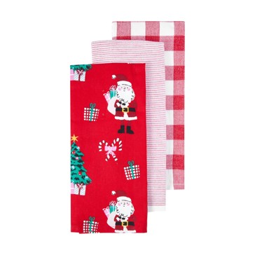 3 Pack Santa Tea Towels - Anko