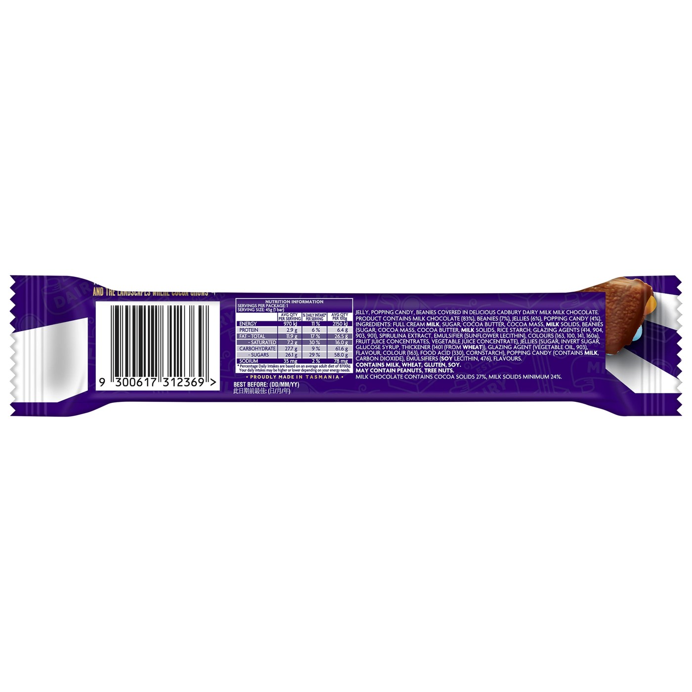 Cadbury Dairy Milk Marvelous Creations Jelly Popping Candy Beanies 45g 2 of 2