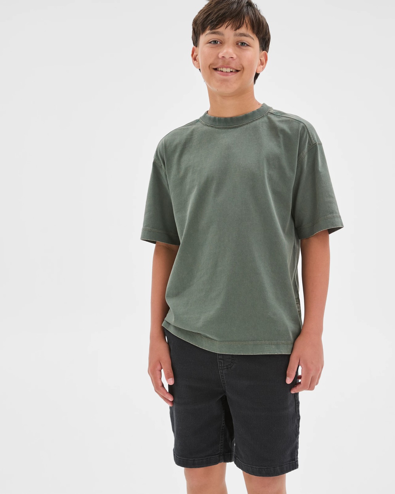 Australian Cotton Oversized Washed T-Shirt - Green 3 of 6