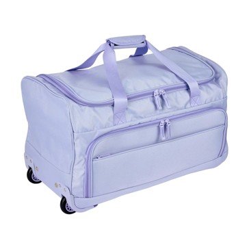 54L Rolling Duffle with Pockets, Purple - Anko