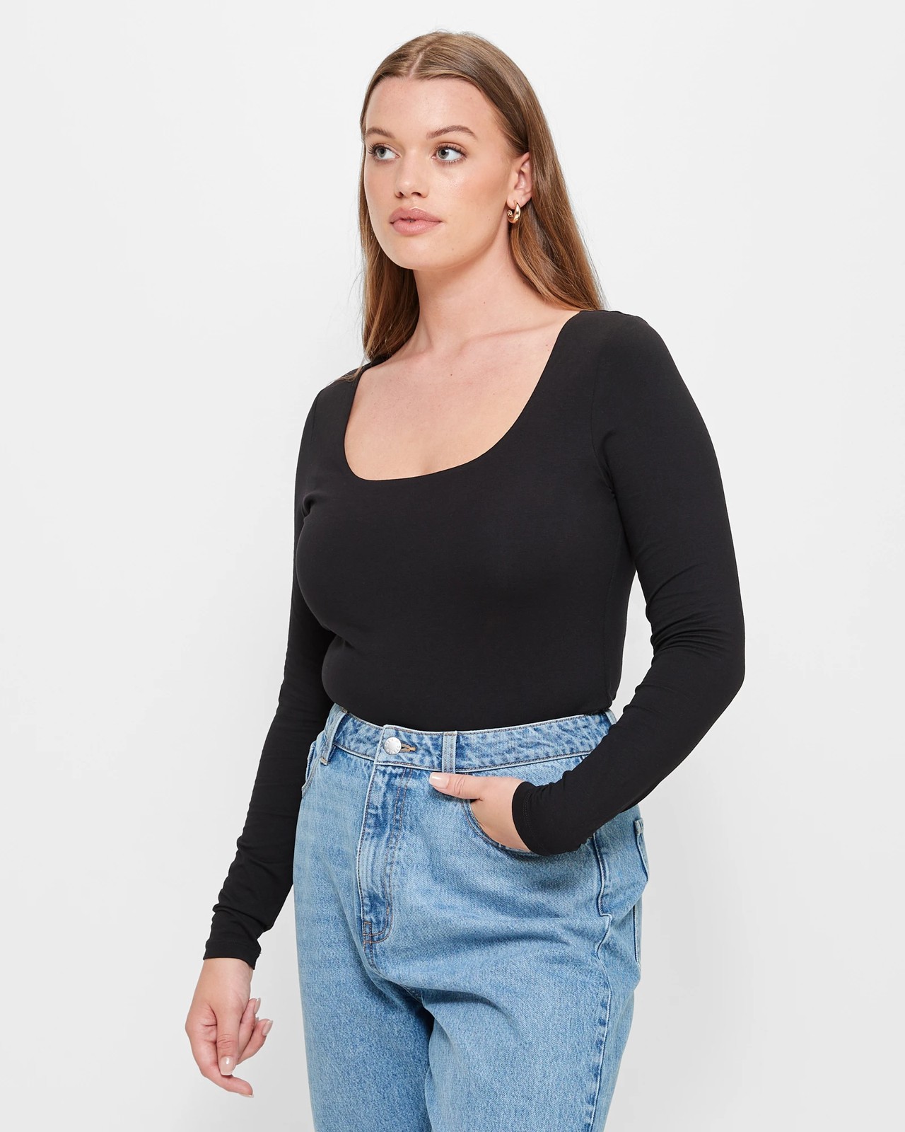 Double Layer Square Neck Top - Lily Loves - Black | Target Australia