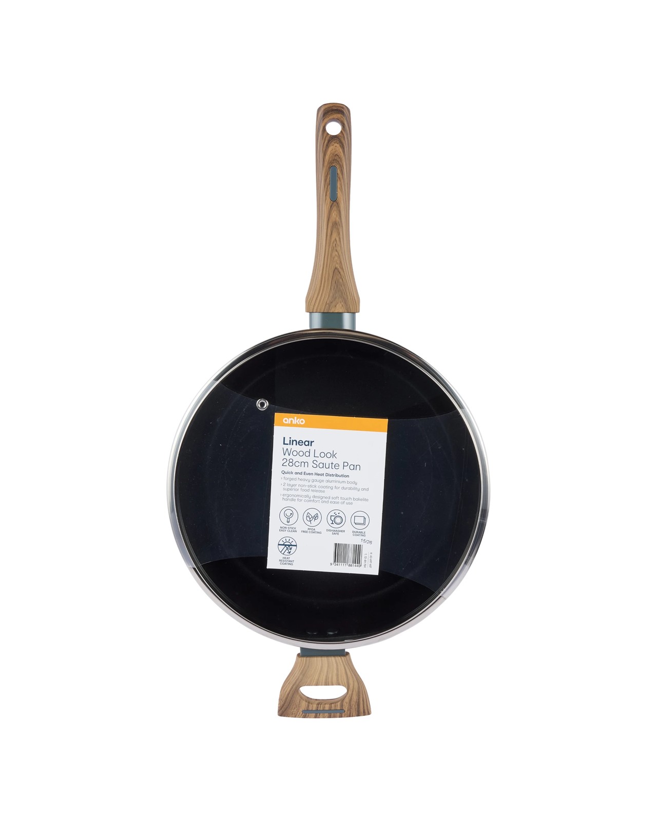 Anko 28cm Linear Saute Pan - Wood Look 6 of 6