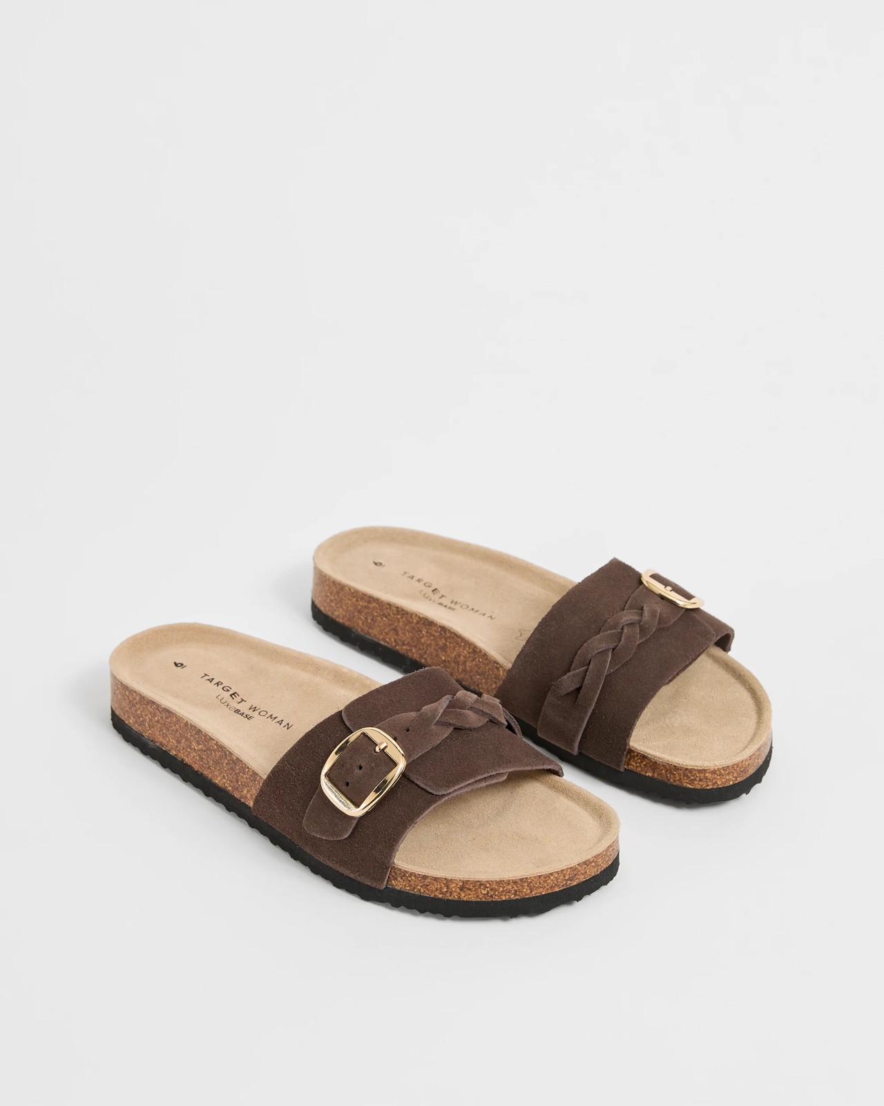 Sophie Genuine Suede Leather Braided Slides - Chocolate 3 of 3
