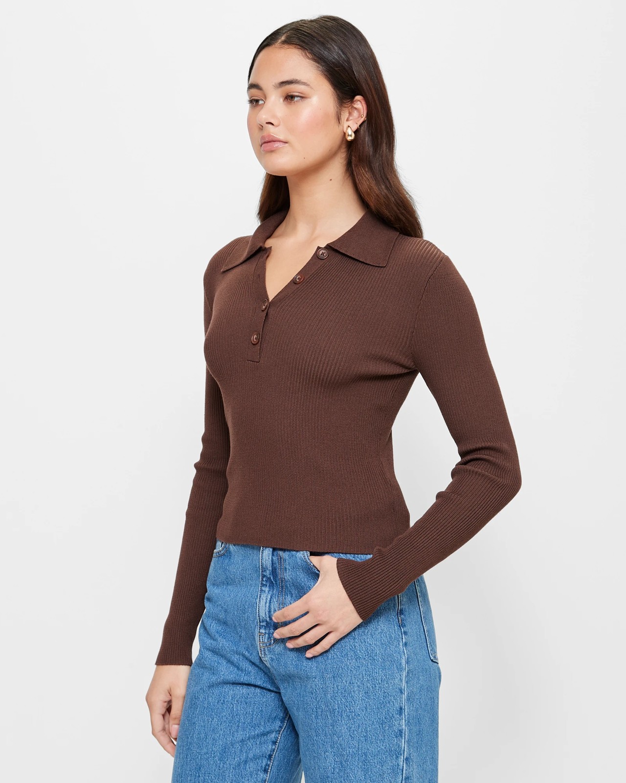 Long Sleeve Knit Polo Top - Lily Loves 3 of 5