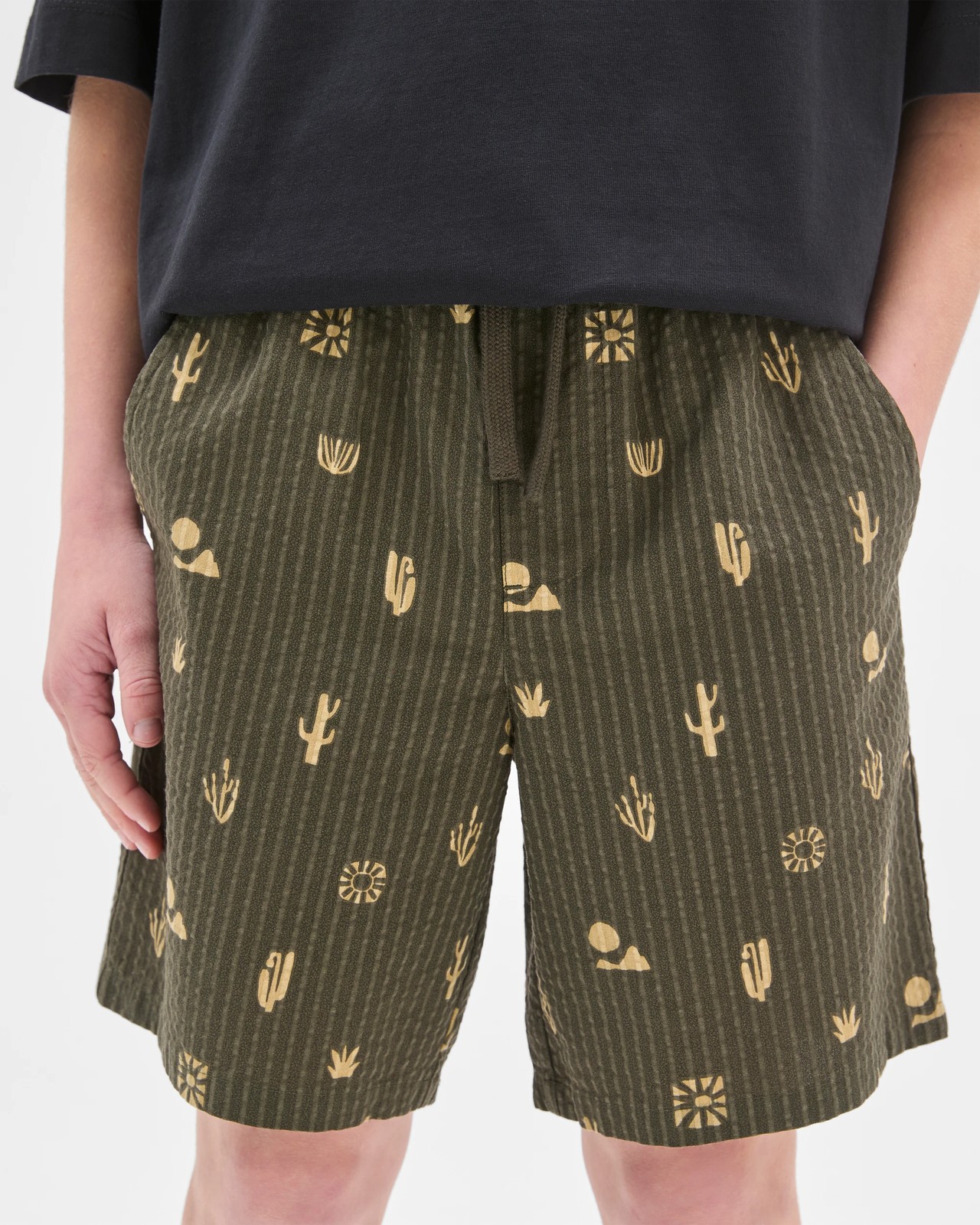 Australian Cotton Seersucker Shorts - Green 3 of 6