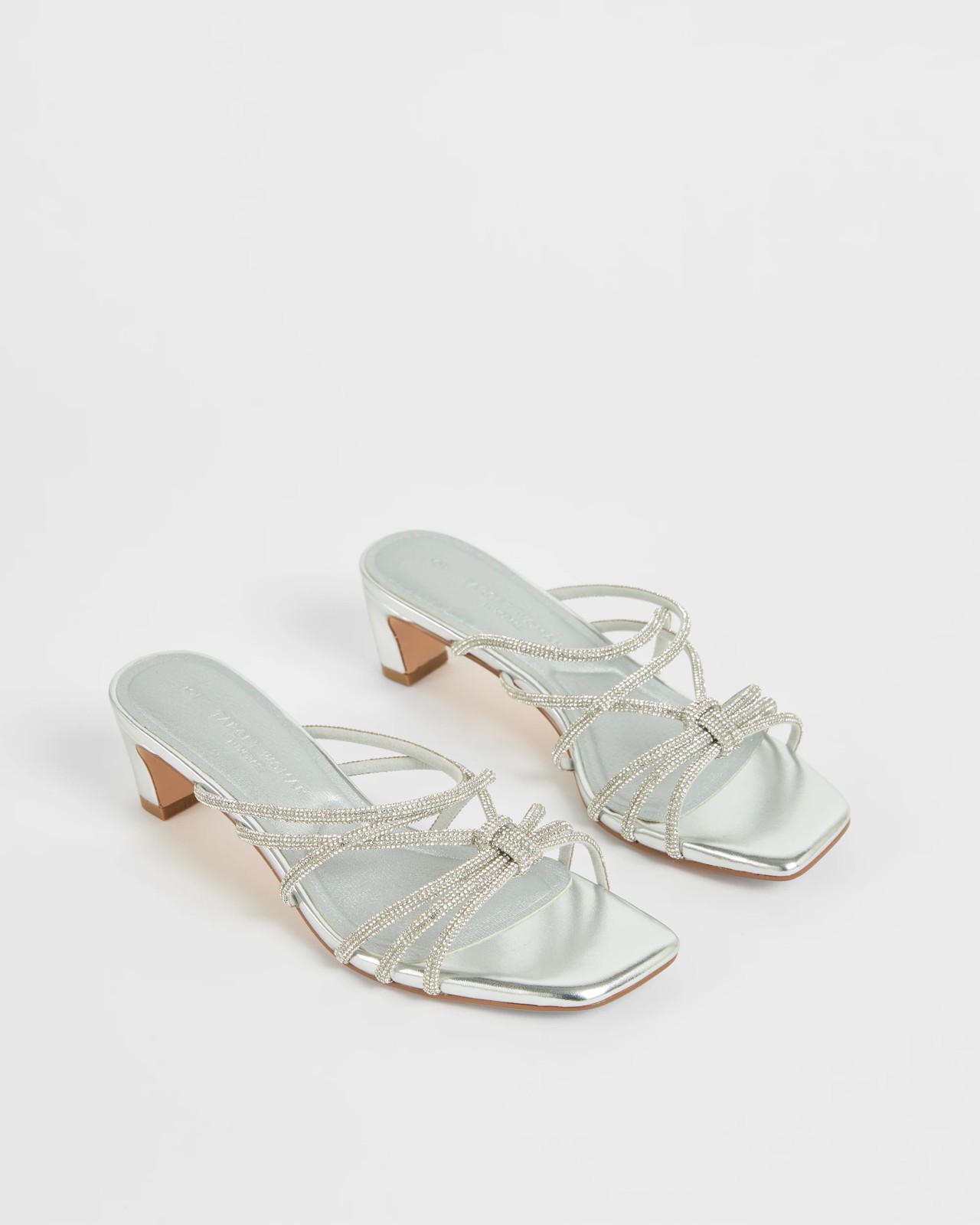 Strappy Low Heels - Sassy - Silver Bling 2 of 3