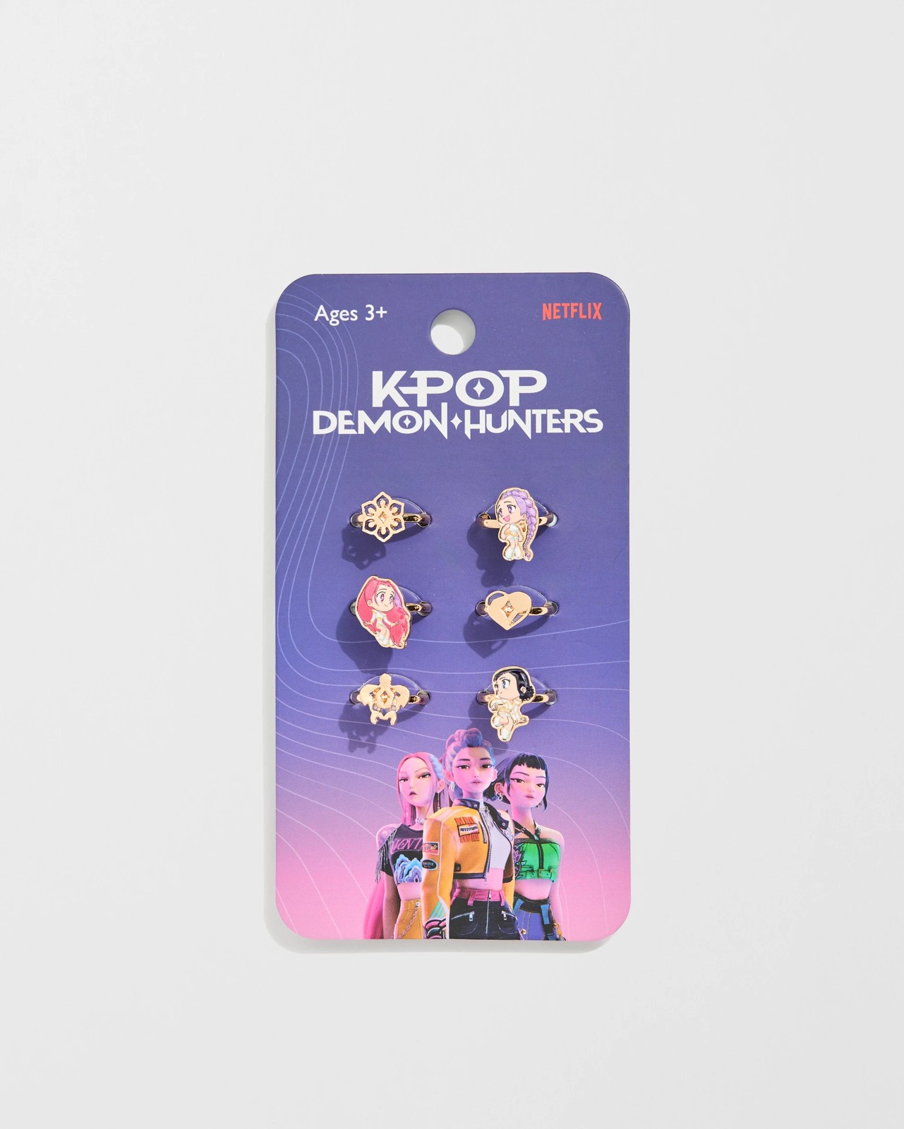 KPop Demon Hunters 6 Pack Rings Set 3 of 3