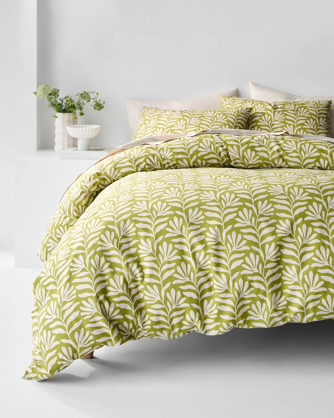 Botanical Print Australian Cotton Quilt Cover Set - GreenOlive 2 of 5