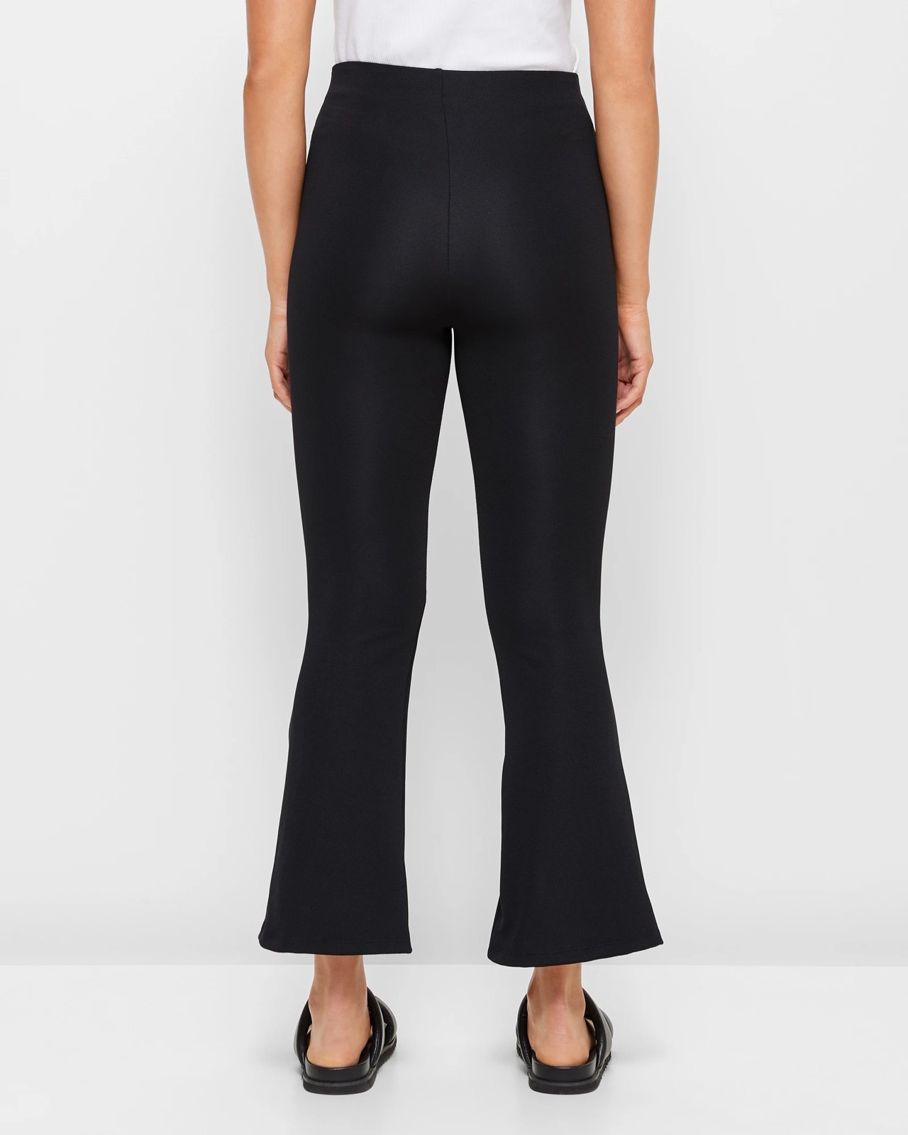 Rib Split Hem Crop Flare Pants - Lily Loves