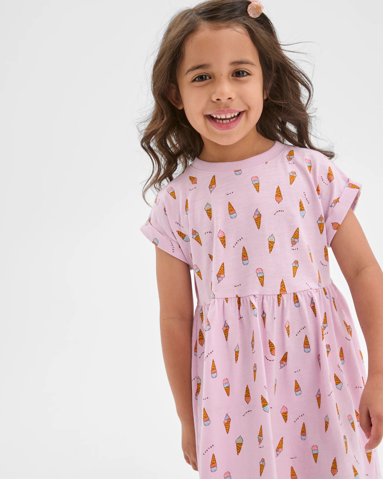 Australian Cotton Knit Dress - Purple Ice Cream AOP 2 of 6