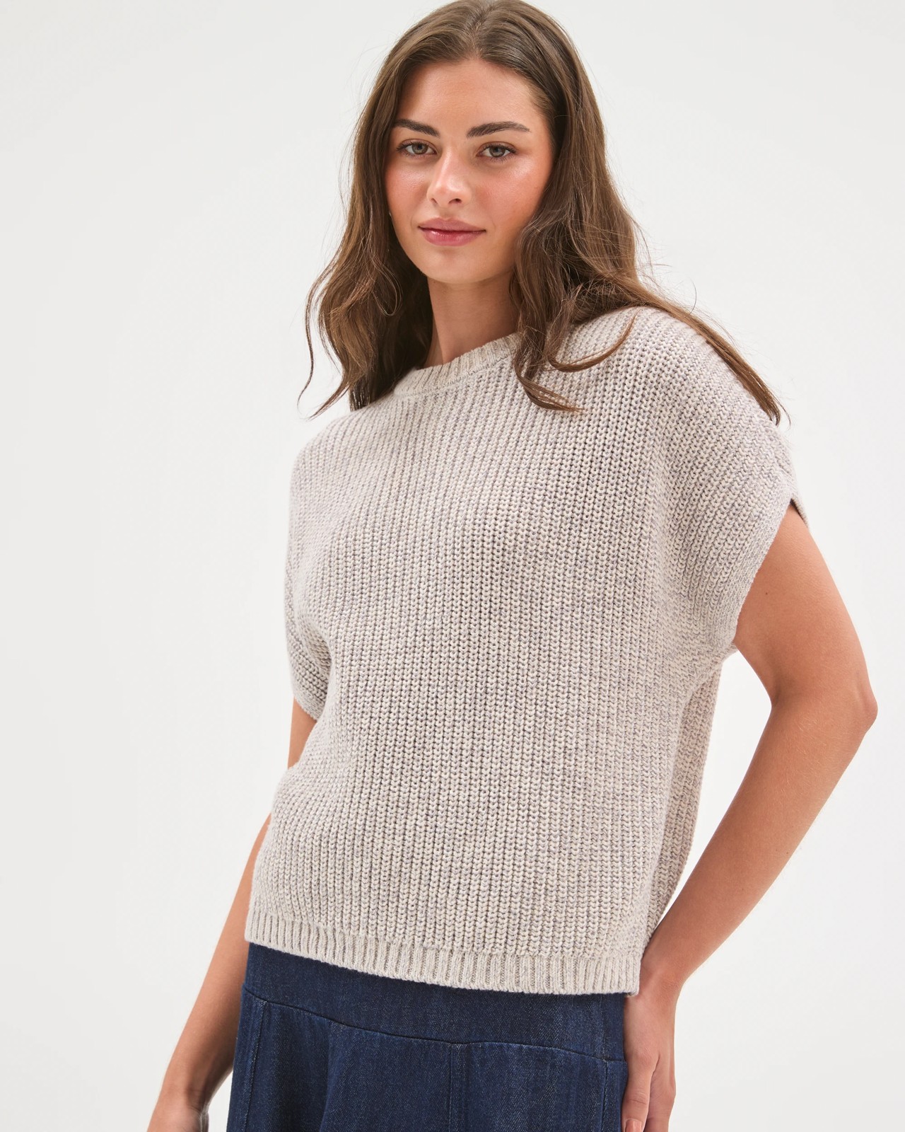 Petites Australian Cotton Short Sleeve Twist Knit Top 2 of 6