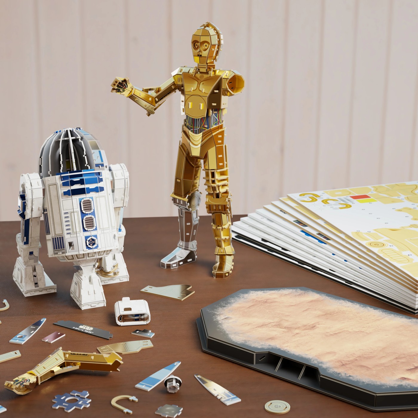 Star Wars C-3PO & R2-D2 3D Puzzle Model Kit Puzzle with Stand from 4D Build 2 of 5