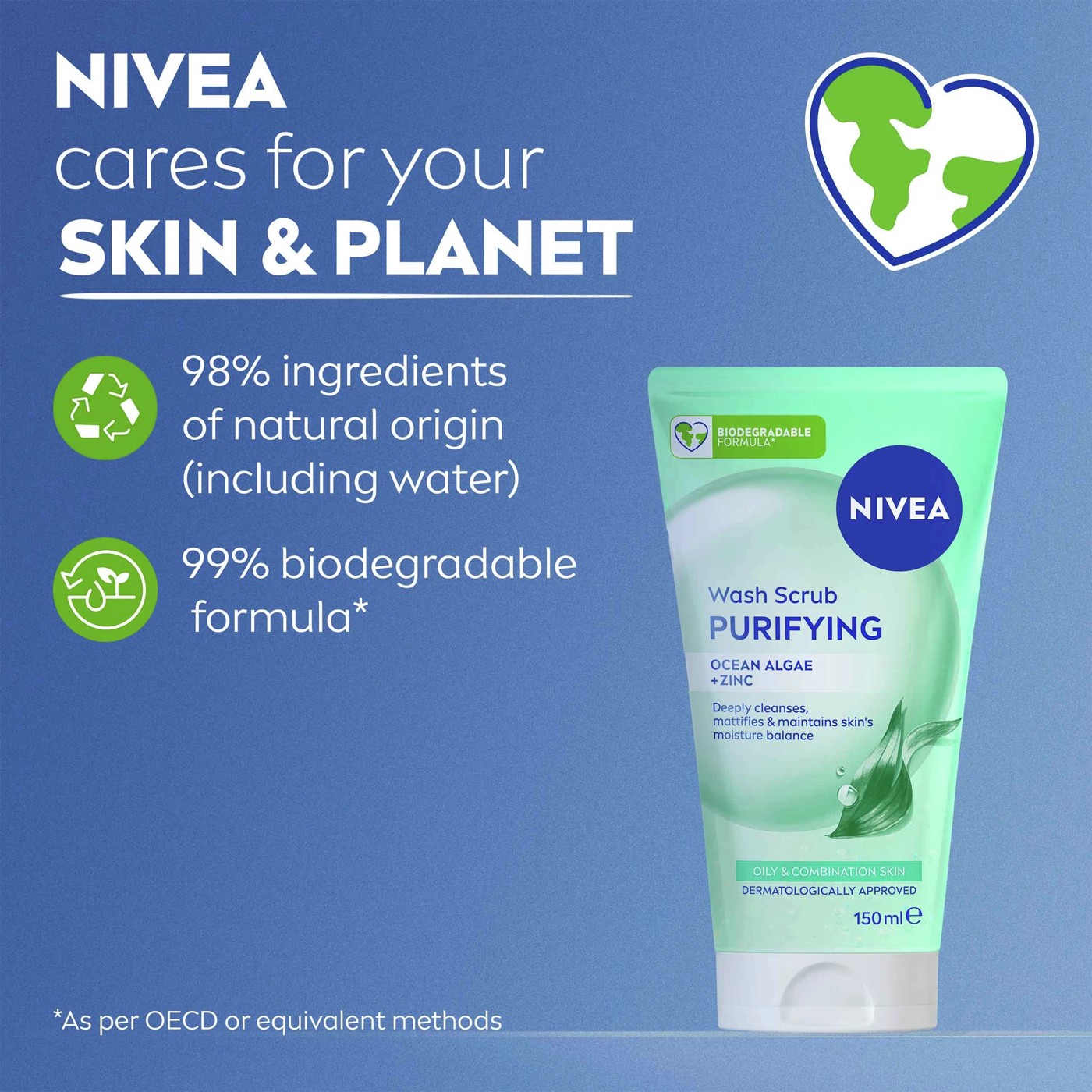 Nivea Purifying Wash Scrub 150ml - Ocean Algae 3 of 5