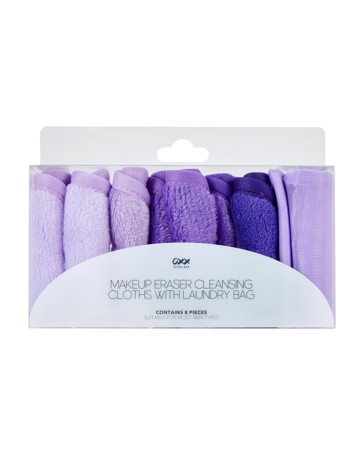 OXX Skincare 8 Piece Makeup Eraser Cleansing Cloths with Laundry Bag