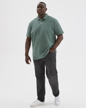 Plus Size Australian Cotton Textured Polo Top