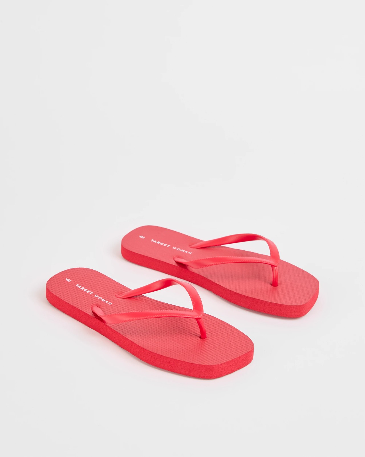 Square Toe Everyday Thongs - Red 2 of 3