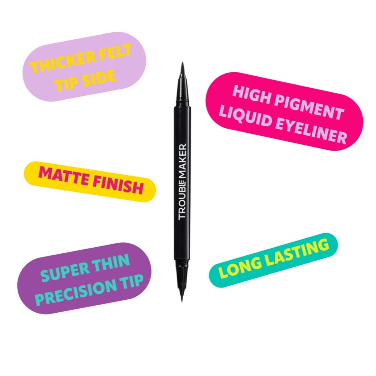 Trouble Maker Double Trouble Dual Ended Liquid Eyeliner Pen - Black 3 of 3